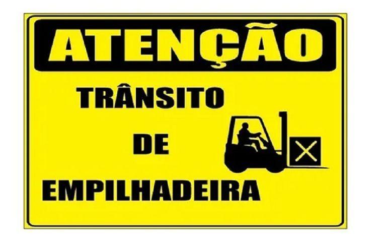 Imagem de 10 Placa Aviso Segurança Empresa Transito Empilhadeira