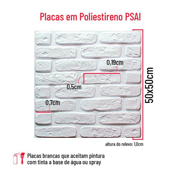 Imagem de 10 Placas 3d Decorativo 50cmx 50cm Parede Kit 0,5 Tijolinho Quarto Escritorio Cozinha Lavanderia Painel Adulto Criança