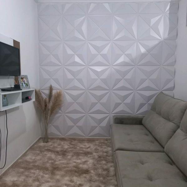 Imagem de 10 Placas 3D PVC Revestimento De Parede Decorativa Estrelar 25Cm