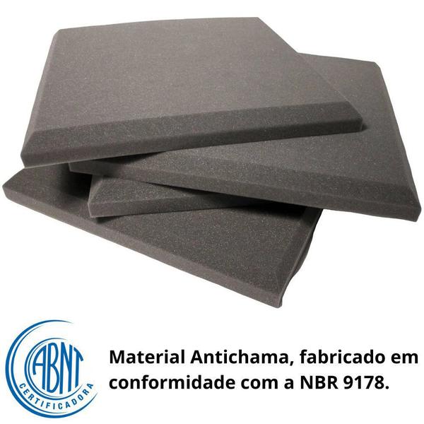 Imagem de 10 Placas Acústica Lisa P/ Estúdio 60x60x3cm Absorvedor Som