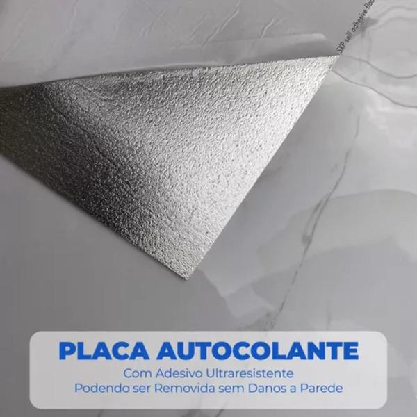 Imagem de 10 Placas Painel 3d Revestimento Adesivo de Parede Autocolante Mármore Lavável 60x30 Sala Cozinha