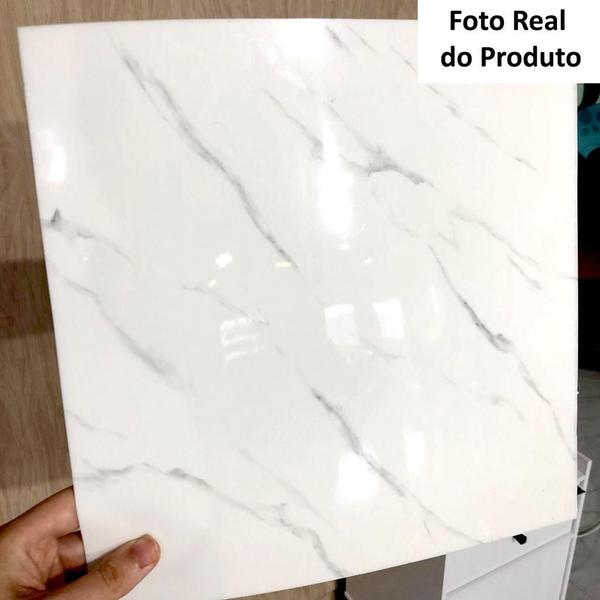 Imagem de 10 Placas Para Piso Chão Autocolante Laminado Branco 30Cm