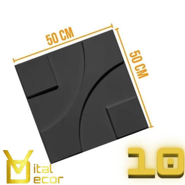 Imagem de 10 Placas Pvc 3d Decorativo Revestimento 50x50 Mega 