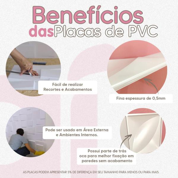 Imagem de 10 Placas Pvc 3D Mini Cadre Revestimento De Parede 50X50Cm