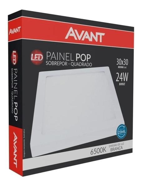 Imagem de 10 Plafon Led Quadrado Painel Sobrepor Luminaria 25w 30x30cm Branco Frio 6500k Nfe