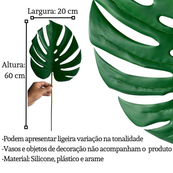 Imagem de 10 Plantas Artificiais Costela de Adão Design Autêntico Folhagens Enfeites para arranjos suspensos