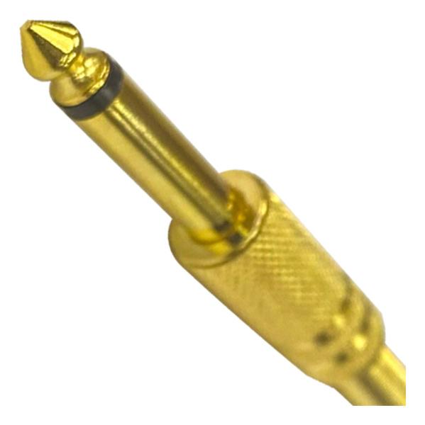 Imagem de 10 Plugs P10 Stereo Metal Dourado C/ Mola Guitarra Violão