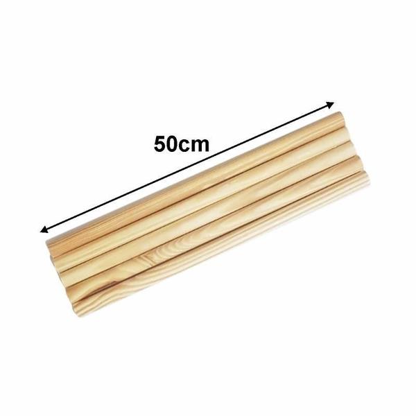 Imagem de 10 Poleiro Bastão Vareta Madeira Pinus Liso 12Mm X 50Cm