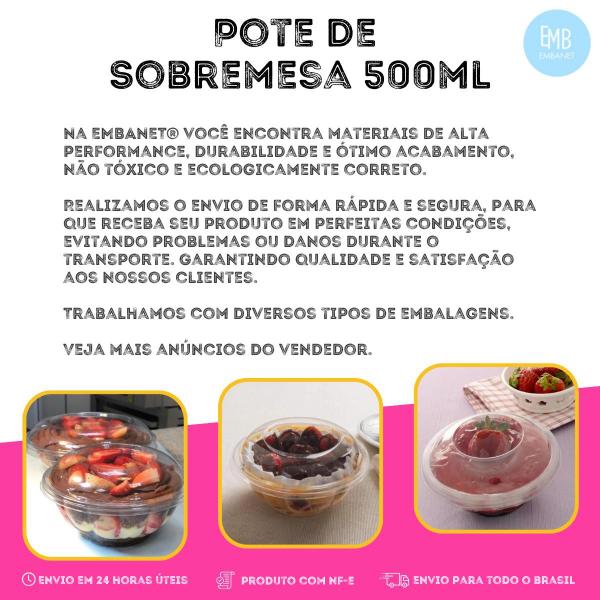 Imagem de 10 Potes 500ml Com Tampa Descartável Açaí, Sorvete e Doces