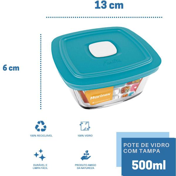 Imagem de 10 Potes de Vidro Com Tampa 2 Tamanhos Marinex Facilita Vap