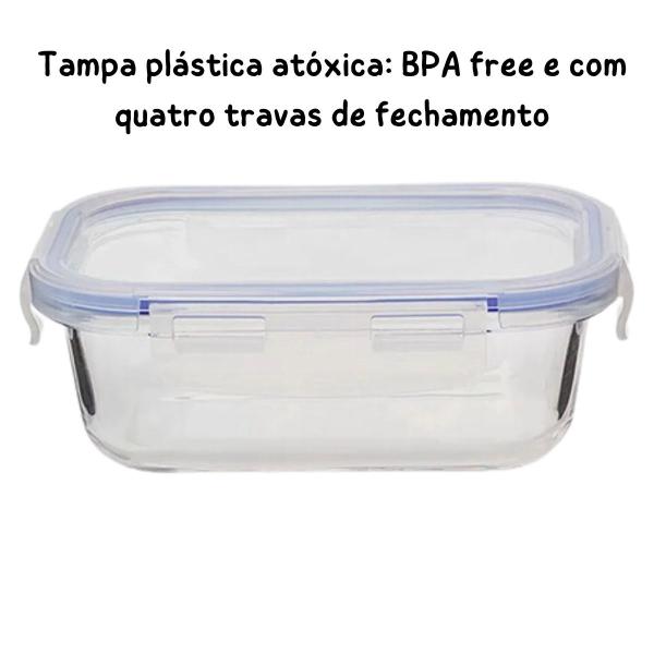 Imagem de 10 Potes De Vidro Hermético Marmita Fitness 560ml Hauskraft