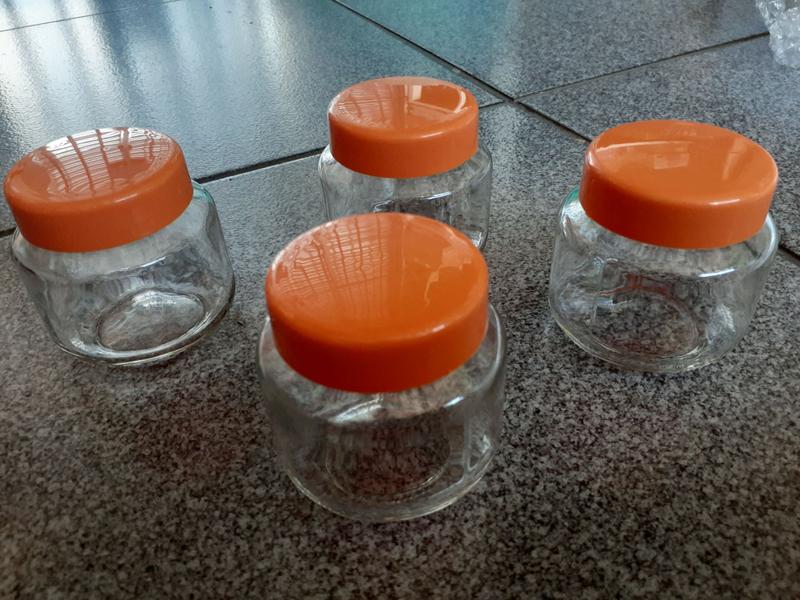 Imagem de 10 Potes de Vidro para Papinha 120ml C/ Tampa Laranja Plástica