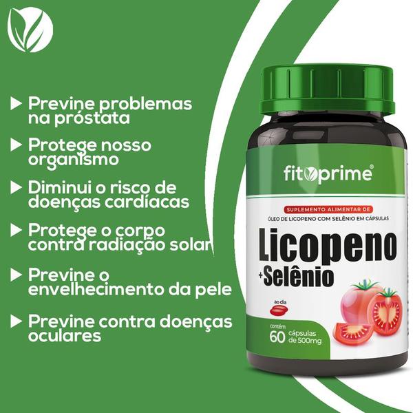 Imagem de 10 Potes Licopeno + Selênio 500mg 60cps Fitoprime