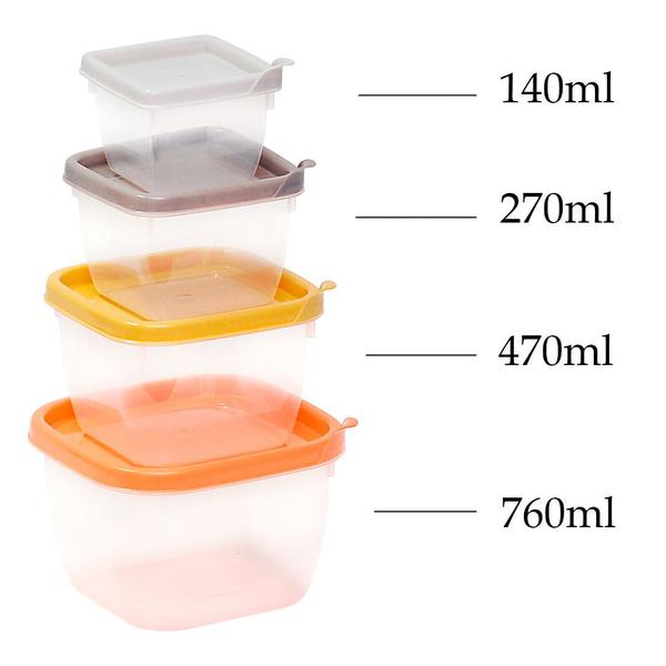 Imagem de 10 Potes plástico mantimentos alimentos comida Vasilha marmita tapoer tapuer tupperware plasútil