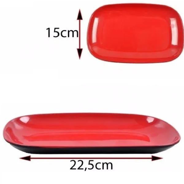 10 Pratos Retangular Travessa Oriental Melamina Sushi 23cm - Impo Imagem de 10 Pratos Retangular Travessa Oriental Melamina Sushi 23cm