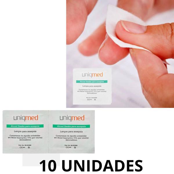 Imagem de 10 Protetor Freestyle Glicose Glicemia + 10 Swabs Para Assepsia Pele