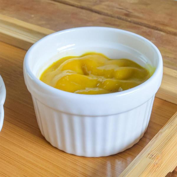 Imagem de 10 Ramekin De Porcelana Classic Branco 6Cm X 4Cm Lyor