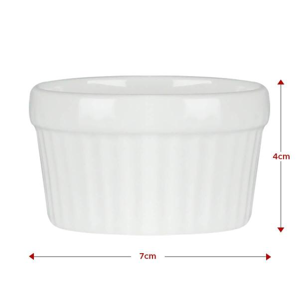 Imagem de 10 Ramekin De Porcelana Classic Branco 6Cm X 4Cm Lyor