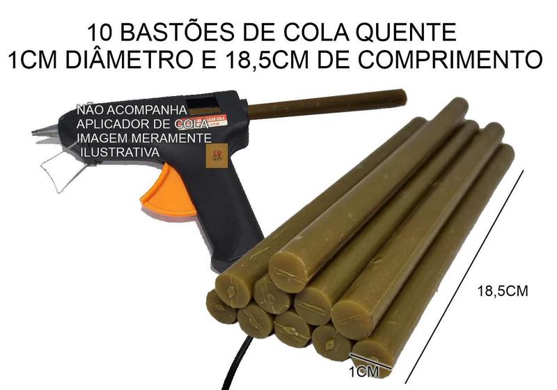 10 Refil Bastão Cola Quente Grossa 10mm Poliamida - BlackH Imagem de 10 Refil Bastão Cola Quente Grossa 10mm Poliamida