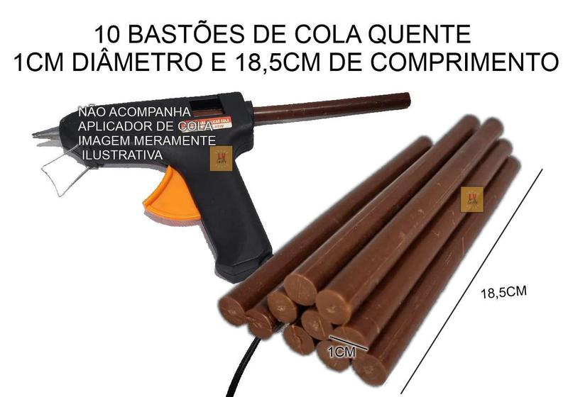 10 Refil Bastão Cola Quente Grossa 10mm Poliamida - BlackH Imagem de 10 Refil Bastão Cola Quente Grossa 10mm Poliamida