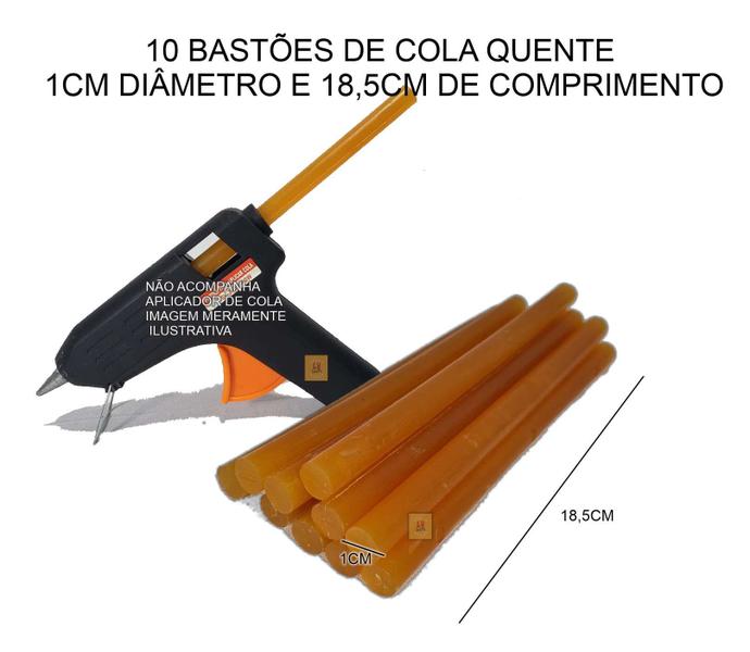 10 Refil Bastão Cola Quente Grossa 10mm Poliamida - BlackH Imagem de 10 Refil Bastão Cola Quente Grossa 10mm Poliamida