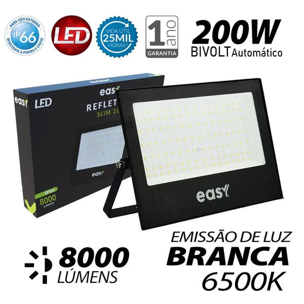 Imagem de 10 Refletor Led Easy 200W Luz Branco Frio 6500K Bivolt 127/220v