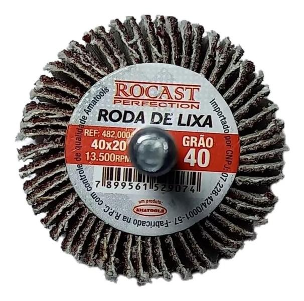 Imagem de 10 Roda De Lixa 40X20 Gr 80 Para Furadeira E Esmerilhadeira