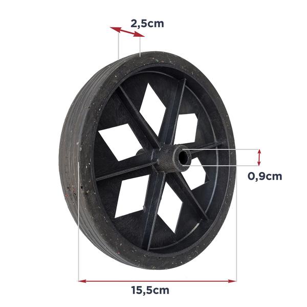 Imagem de 10 rodas para carrinho de feira comum 15,5cm