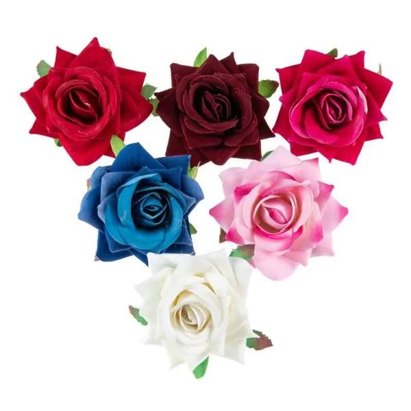 Imagem de 10 Rosas Artificiais para Scrapbook, Casamento, Decoração de Natal e Jardim