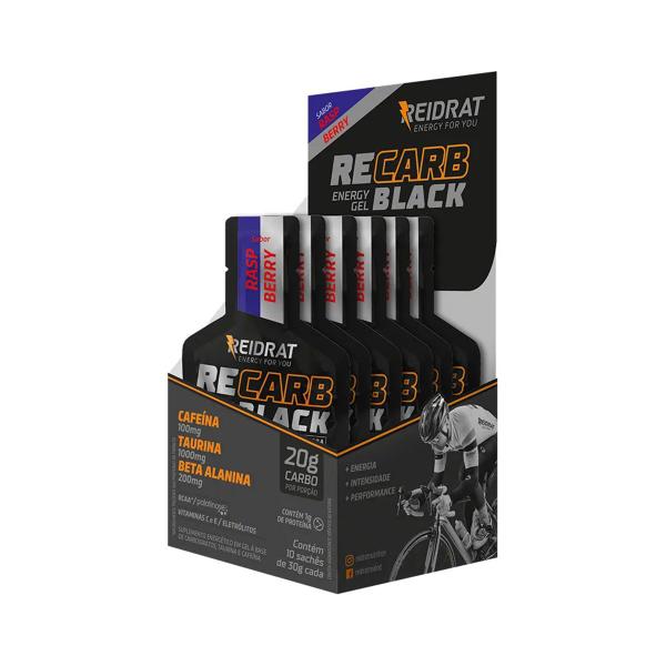 Imagem de 10 Sachês Recarb Energy Gel Black Pro Beta Reidrat Bcaa Pala