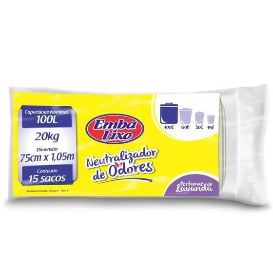 Imagem de 10 Saco de Lixo Neutralizador de Odor 150 Sacos 100 Litros