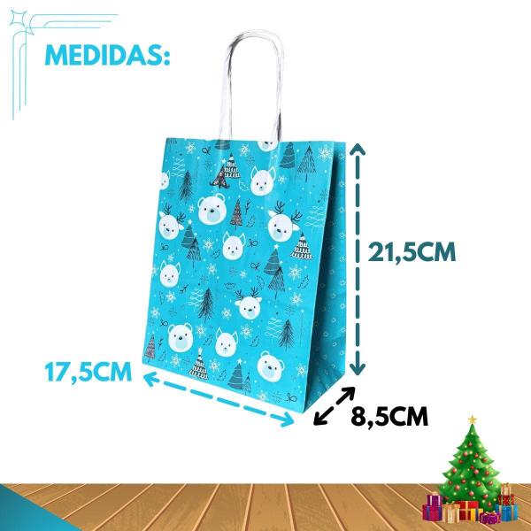 10 Sacola De Papel Kraft Presente Natal Urso 17,5X8,5X21,5Cm - Db Imagem de 10 Sacola De Papel Kraft Presente Natal Urso 17,5X8,5X21,5Cm