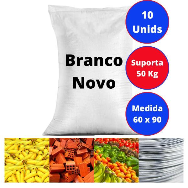 Imagem de 10 Sacos Ráfia 60x90 Reciclagem Sacaria Entulho Ração 50kg Grande Grãos Construção Pedra Jardinagem