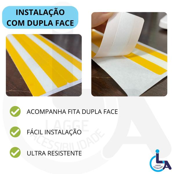 Imagem de 10 sinalizadores degraus 70x30mm fotoluminescente