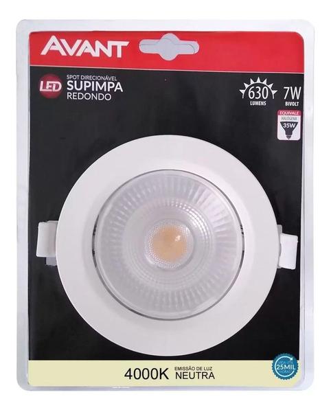 Imagem de 10 Spot Led Redondo 7w Branco Neutro 4000k Bivolt Morno