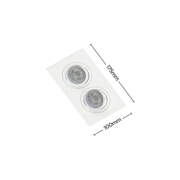 10 Spots de Embutir Plano Save Energy para 2 Lâmpadas Mr16 Gu10 Bivolt Branco Imagem de 10 Spots de Embutir Plano Save Energy para 2 Lâmpadas Mr16 Gu10 Bivolt Branco