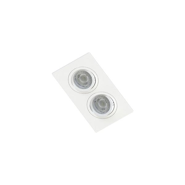 10 Spots de Embutir Plano Save Energy para 2 Lâmpadas Mr16 Gu10 Bivolt Branco Imagem de 10 Spots de Embutir Plano Save Energy para 2 Lâmpadas Mr16 Gu10 Bivolt Branco