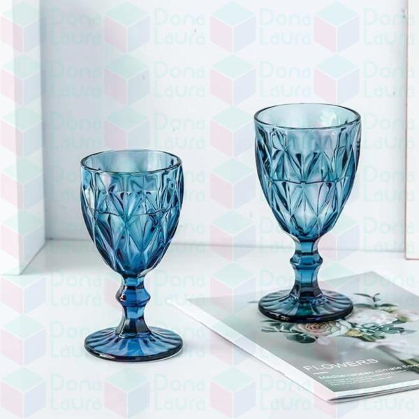 Imagem de 10 Taça Diamante Azul 300ML Bebidas Drinks