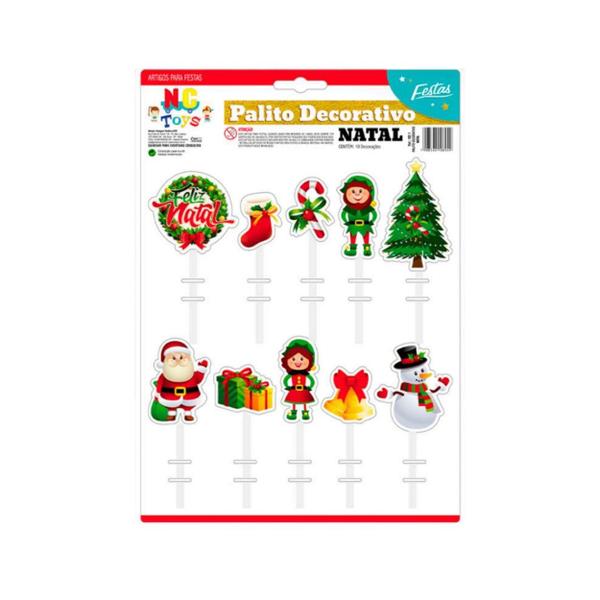 10 Tag mini Topper Docinho e Salgado Tema Natal - Nc Toys Imagem de 10 Tag mini Topper Docinho e Salgado Tema Natal
