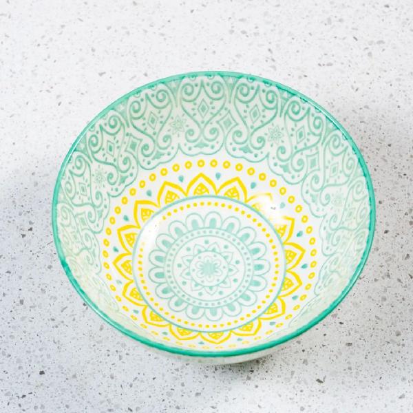 Imagem de 10 Tigela Bowl De Cerâmica Mandala Decorativo Multiuso 270ml