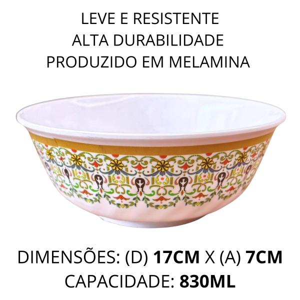 Imagem de 10 Tigelas Bowl de Melamina Decorado Para Sobremesas 830ml