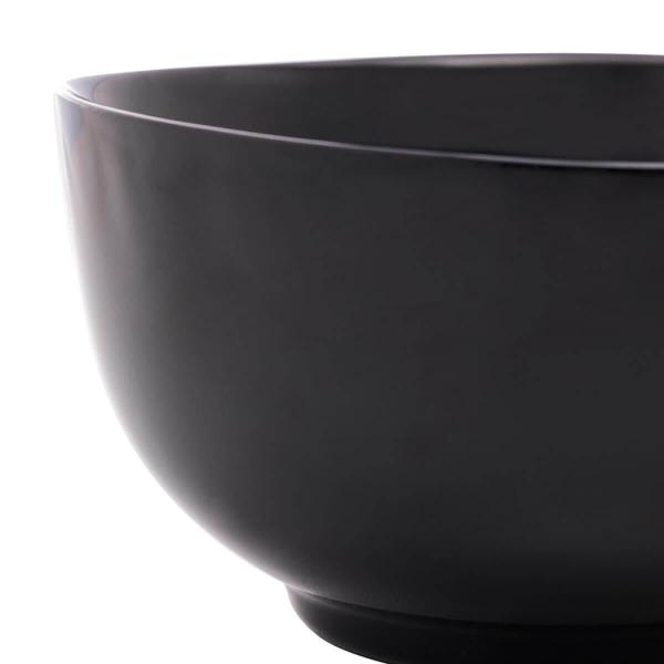 Imagem de 10 Tigelas de Vidro Opalino 700ml Diwali Black 14x8cm Lyor Bowl Petiscos Cumbuca