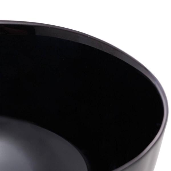 Imagem de 10 Tigelas de Vidro Opalino 700ml Diwali Black 14x8cm Lyor Bowl Petiscos Cumbuca