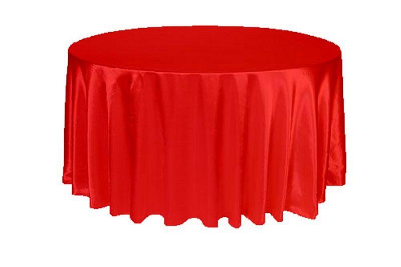 Imagem de 10 Toalha De Mesa Redonda Cetim Seda Vermelho 4 Lugares Festa