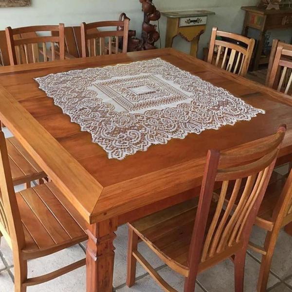 Imagem de 10 Toalhas De Mesa Chá Centro Renda Quadrada Cozinha 60X60cm