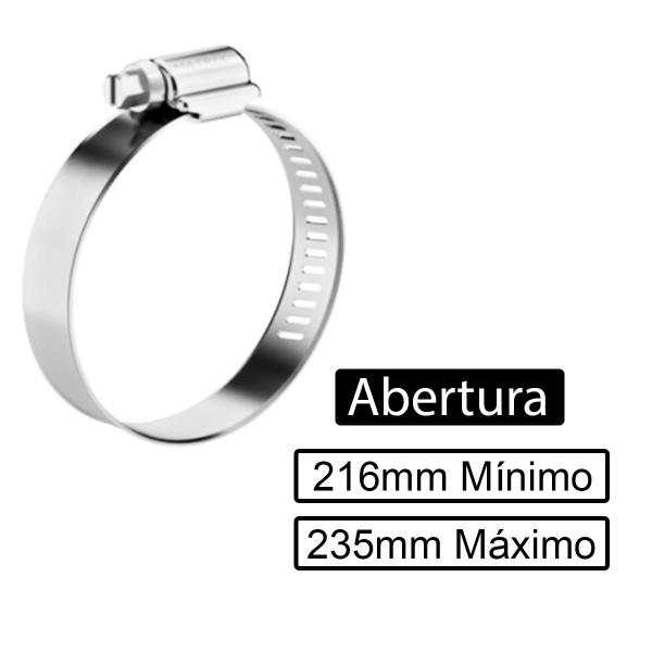 Imagem de 10 Un Abraçadeira 216 x 235mm Fita 14mm Aço Rosca Sem Fim