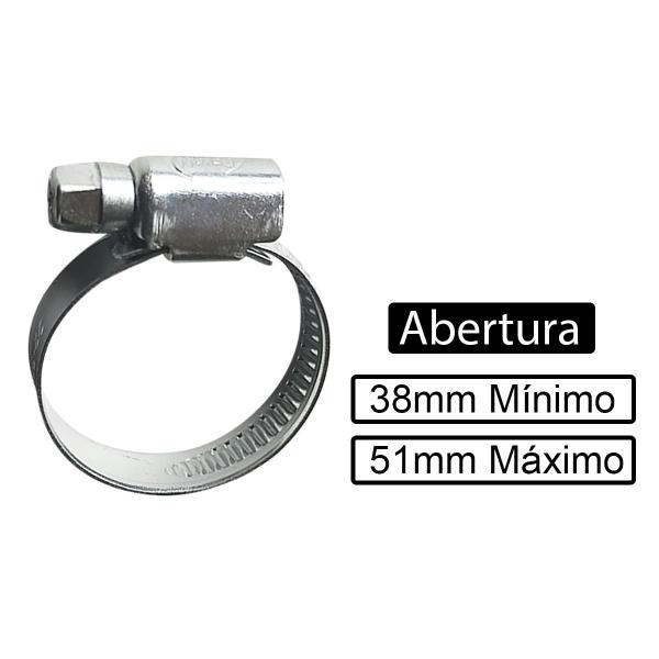 Imagem de 10 Un Abraçadeira 38 x 51mm Fita 9mm Aço Rosca Sem Fim