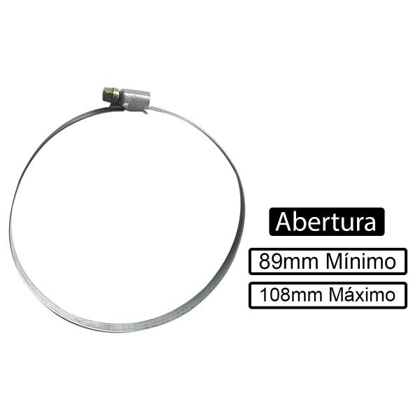 Imagem de 10 Un Abraçadeira 89 x 108mm Fita 9mm Aço Rosca Sem Fim