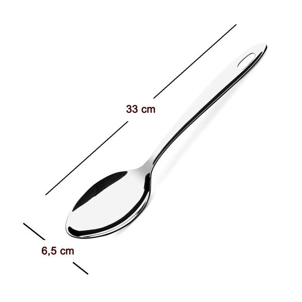 Imagem de 10 UN Colher inox grande de Servir arroz 33cm reforçada