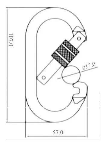 Imagem de 10 Und Mosquetão Oval Aço 25kn Trava Rosca Usg Ce Uiaa